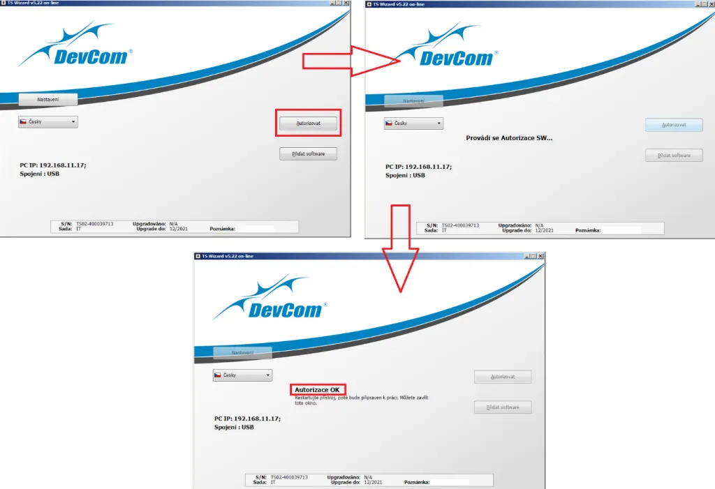 Aktualizace diagnostiky DevCom