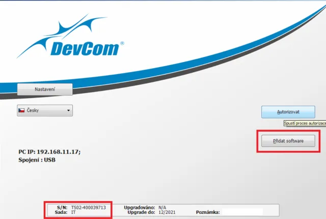 Aktualizace diagnostiky DevCom